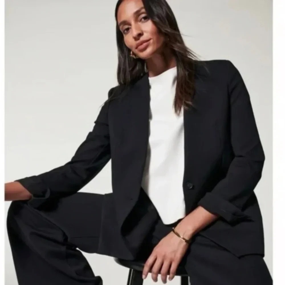 Spanx NWT Perfect Collarless Blazer in Classic Black Size Medium